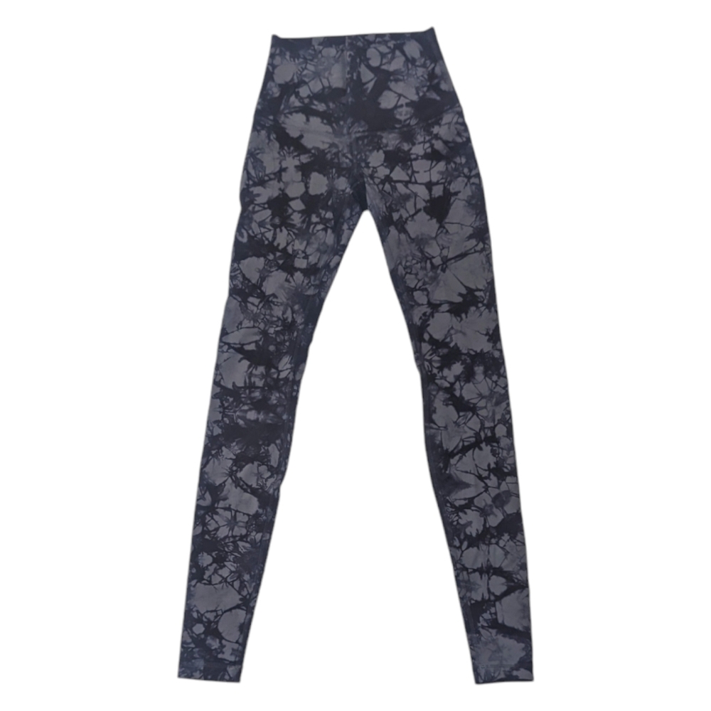 Lululemon Wunder Under Tie Dye Leggings Shibori Black Grey Womens 4 - Picture 3 of 9